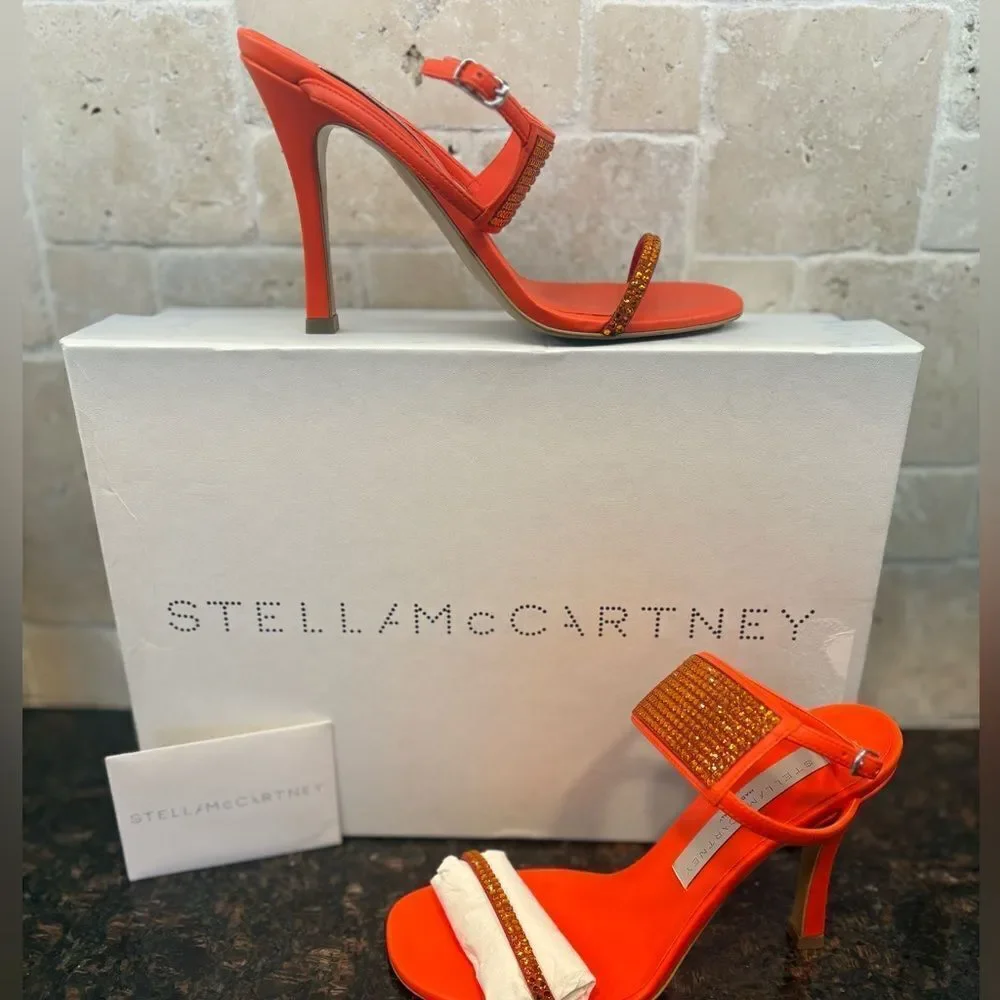 Stella McCartney 100 ECO Alter Mat Crystal  Glow Orange/Dust Bag 35 NWT $950